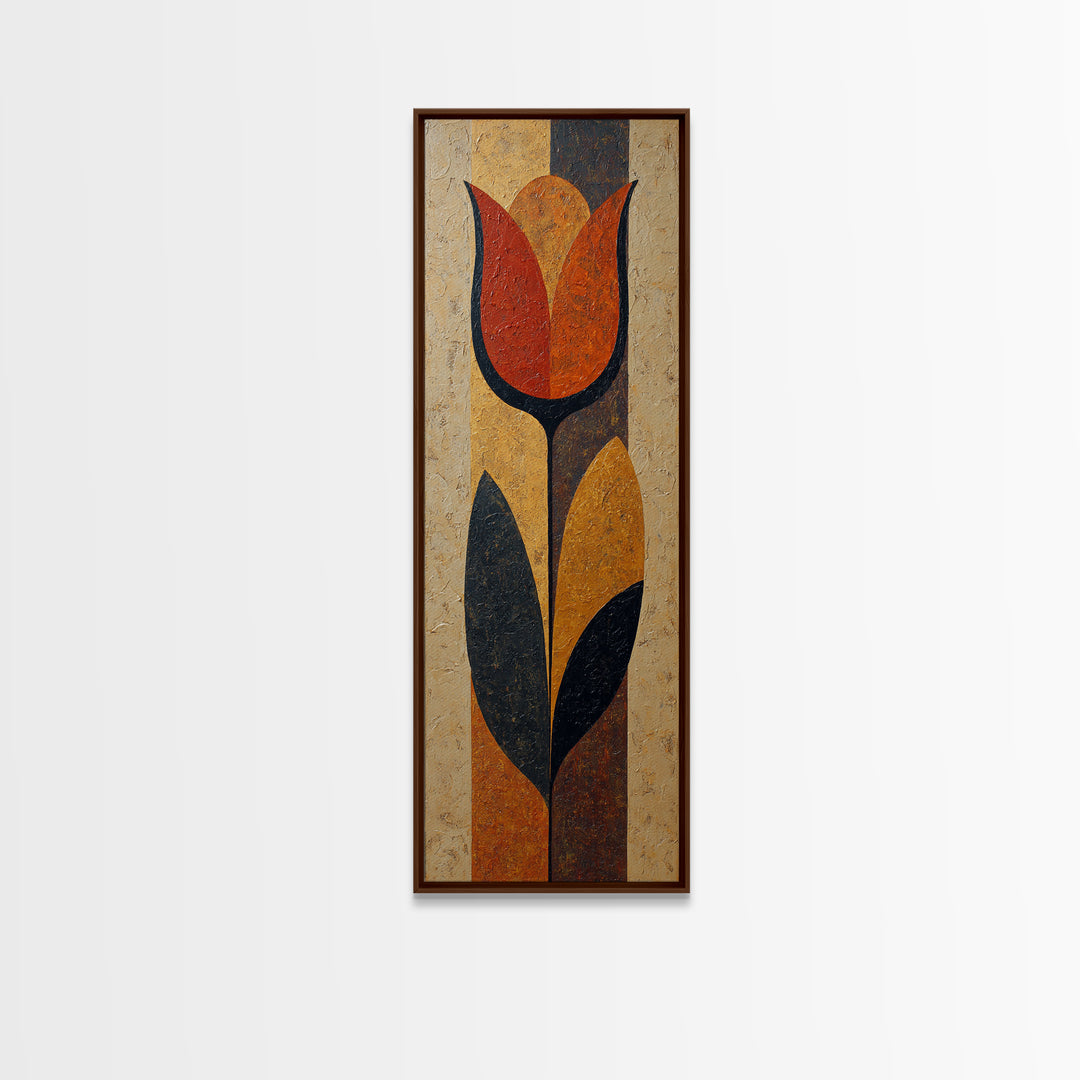 Single Flower Stem Canvas Print, Minimalist Art, Living Room Decor, Minimal, Modern Decor, Fine Art Print, Statement Artwork, MIN-1x3-72