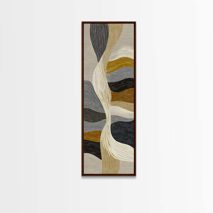 Two Overlapping Organic Shapes Framed Canvas Print, Minimalist Art, Abstract Painting, Living Room Decor, Fine Art, Minimal, MIN-1x3-79