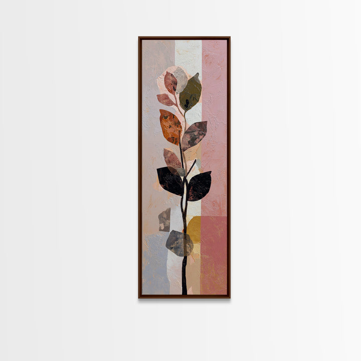 Minimal Branch Silhouette Framed Canvas Print, Minimalist Art, Statement Artwork, Living Room Decor, Fine Art, Minimal, MIN-1x3-87