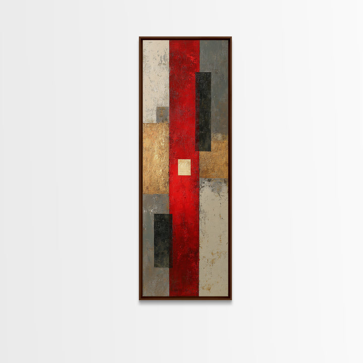 One Red Square Balanced Canvas Print, Minimalist Art, Room Decor, Living Room Decor, Fine Art, Minimal, Art Print, MIN-1x3-94