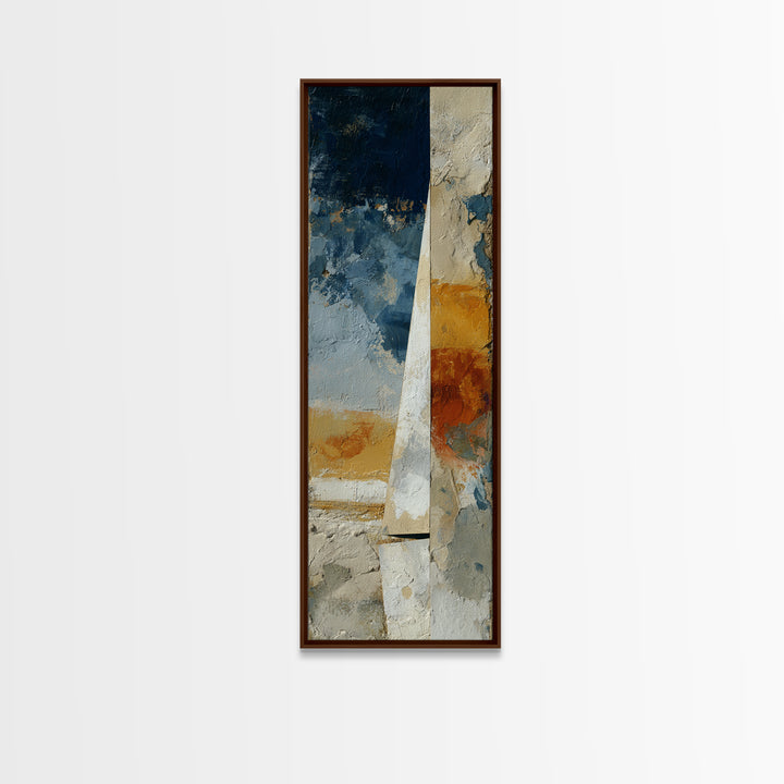 Tiny Sailboat under Open Sky Canvas Print, Minimalist Art, Textured Painting, Living Room Decor, Fine Art, Minimal, MIN-1x3-98