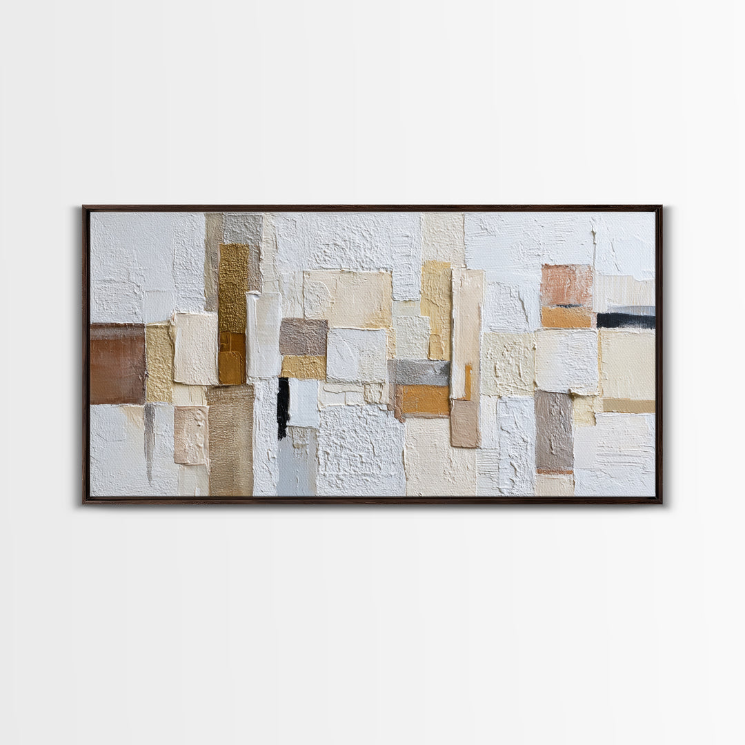 White on White Plaster Texture Study Framed Canvas Print, Minimalist Art, Room Decor, Living Room Decor, Fine Art, Minimal, MIN-2x1-12