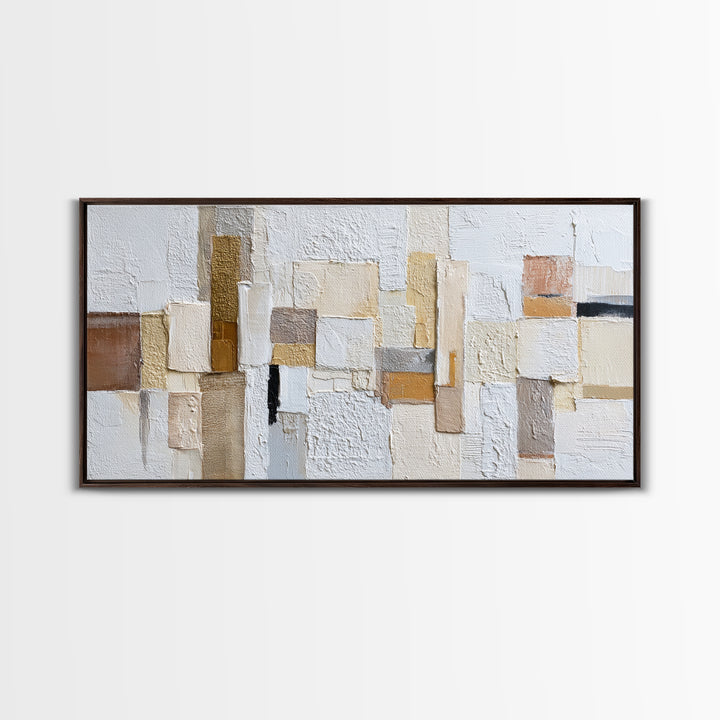 White on White Plaster Texture Study Framed Canvas Print, Minimalist Art, Room Decor, Living Room Decor, Fine Art, Minimal, MIN-2x1-12