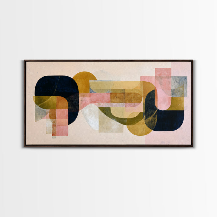 Minimal Abstract Wave Line Framed Canvas Print, Minimalist Art, Wall Decor, Living Room Decor, Abstract Art, Minimal, MIN-2x1-33