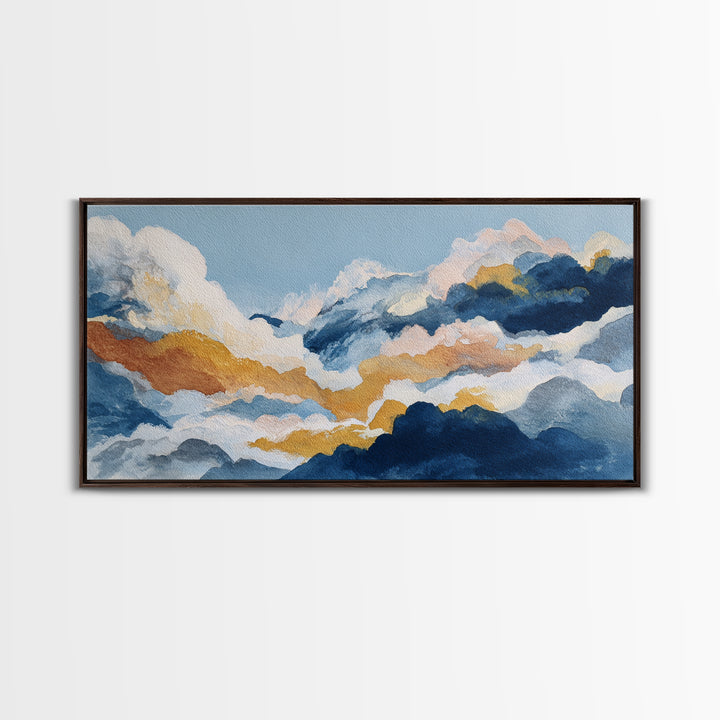Small Cloud Study Canvas Print, Minimalist Art, Digital Prints, Living Room Decor, Minimal, Printable Art, Abstract Wall Art, MIN-2x1-41
