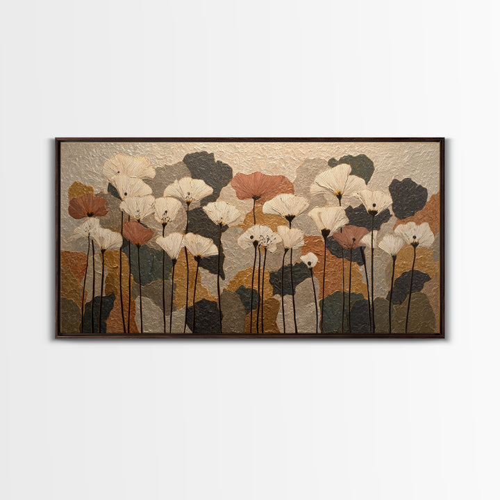 Single Flower Stem Framed Canvas Print, Minimalist Art, Digital Prints, Living Room Decor, Fine Art, Minimal, Printable Art, MIN-2x1-56