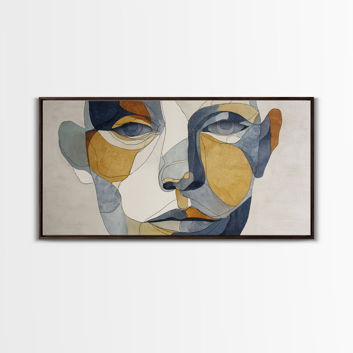 Single Continuous Line Female Face Canvas Print, Minimalist Art, Movie Poster, Living Room Decor, Minimal, Modern Wall Art, MIN-2x1-73
