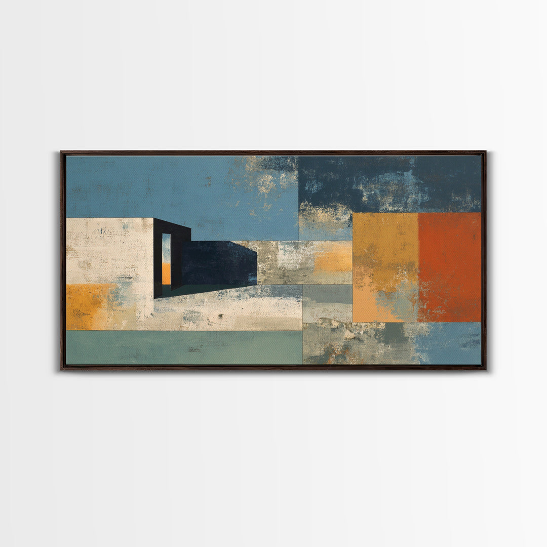 Monochrome Arch and Shadow Composition Canvas Print, Minimalist Art, Abstract Art, Living Room Decor, Fine Art, Minimal, MIN-2x1-76