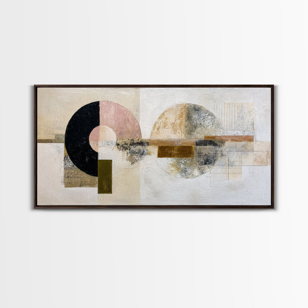 Minimal Moon over a Pale Ocean Canvas Print, Minimalist Art, Boho, Living Room Decor, Fine Art, Minimal, Abstract Painting, MIN-2x1-77