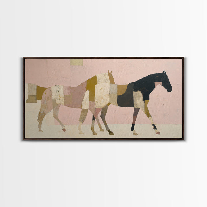 Minimal Horse Contour Framed Canvas Print, Minimalist Art, Digital Prints, Living Room Decor, Fine Art, Minimal, Printable Art, MIN-2x1-86