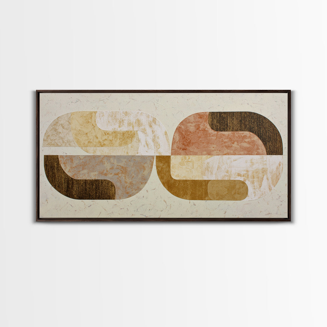 Two Overlapping Organic Shapes Framed Canvas Print, Minimalist Art, Unique Wall Art, Living Room Decor, Abstract Art, Minimal, MIN-2x1-87