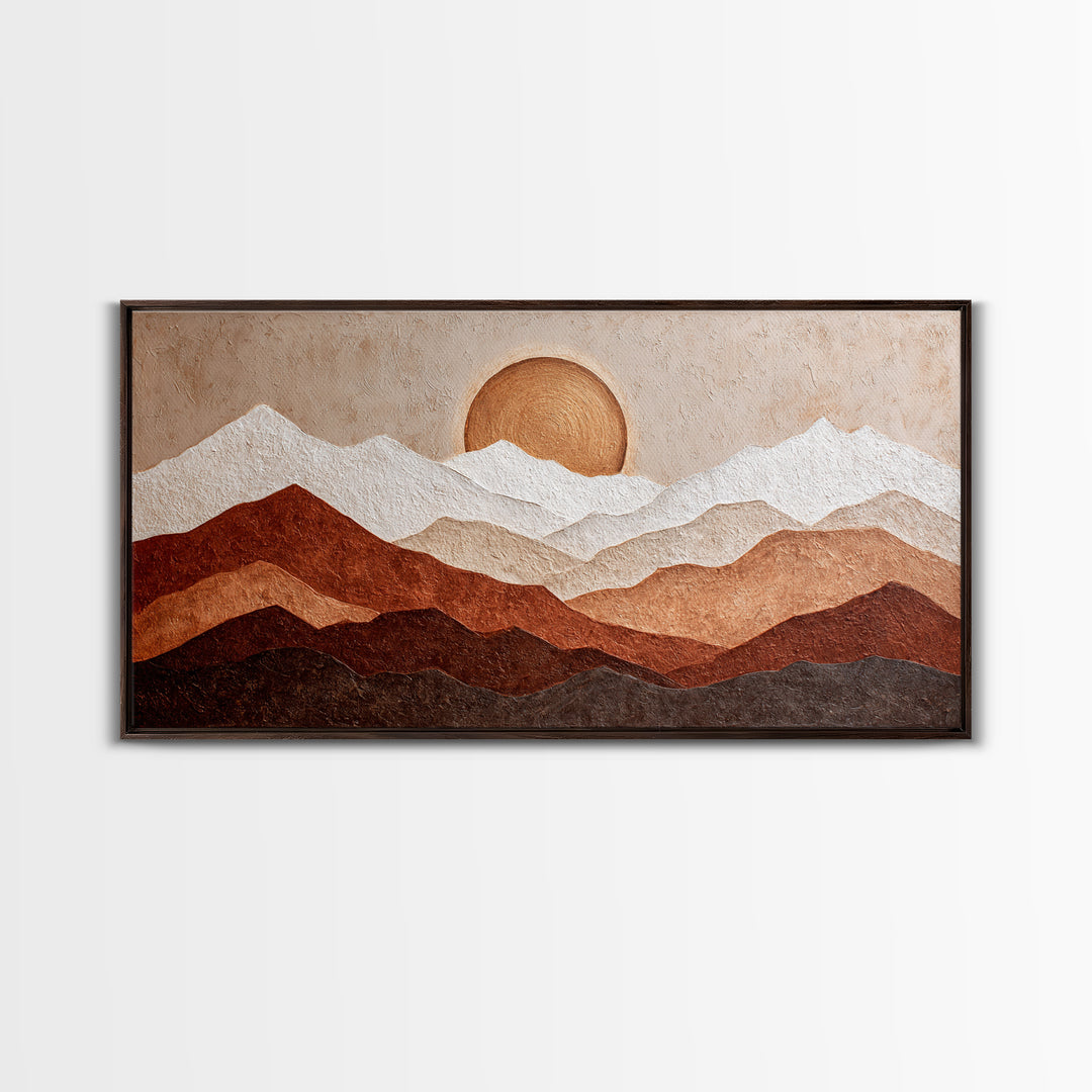 Thin Line Mountain Canvas Print, Minimalist Art, Art Print, Living Room Decor, Oil Painting, Minimal, Abstract Wall Art, MIN-2x1-94