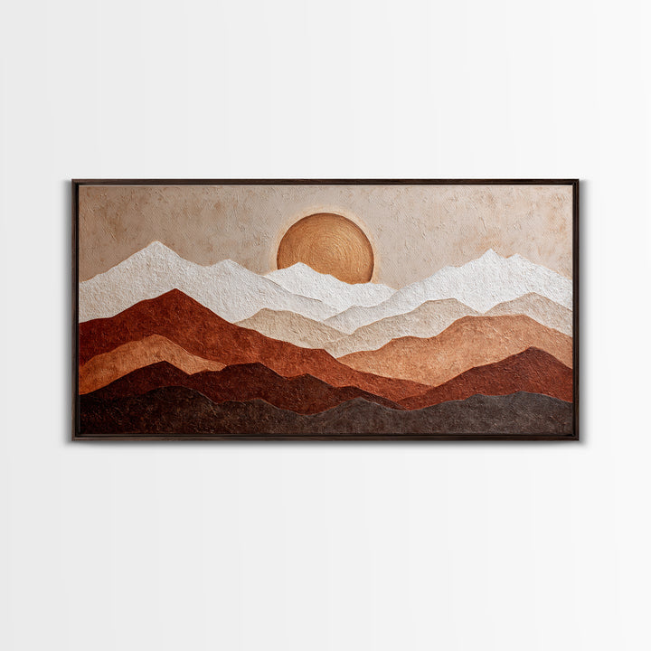 Thin Line Mountain Canvas Print, Minimalist Art, Art Print, Living Room Decor, Oil Painting, Minimal, Abstract Wall Art, MIN-2x1-94