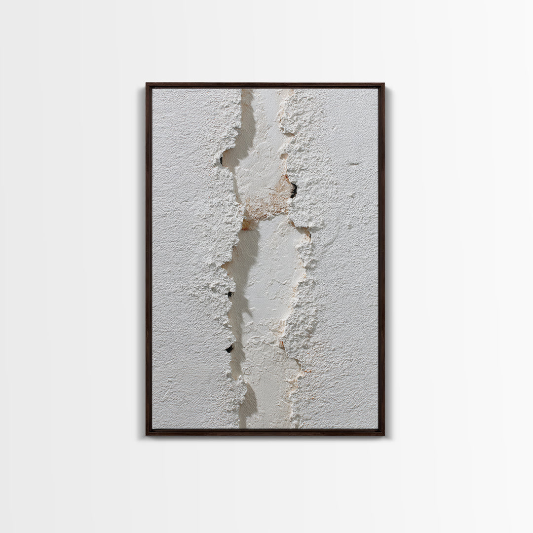 White on White Plaster Texture Study Framed Canvas Print, Minimalist Art, Modern Decor, Living Room Decor, Fine Art, Minimal, MIN-2x3-24