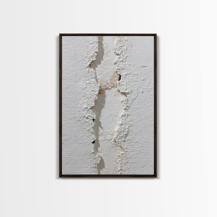 White on White Plaster Texture Study Framed Canvas Print, Minimalist Art, Modern Decor, Living Room Decor, Fine Art, Minimal, MIN-2x3-24