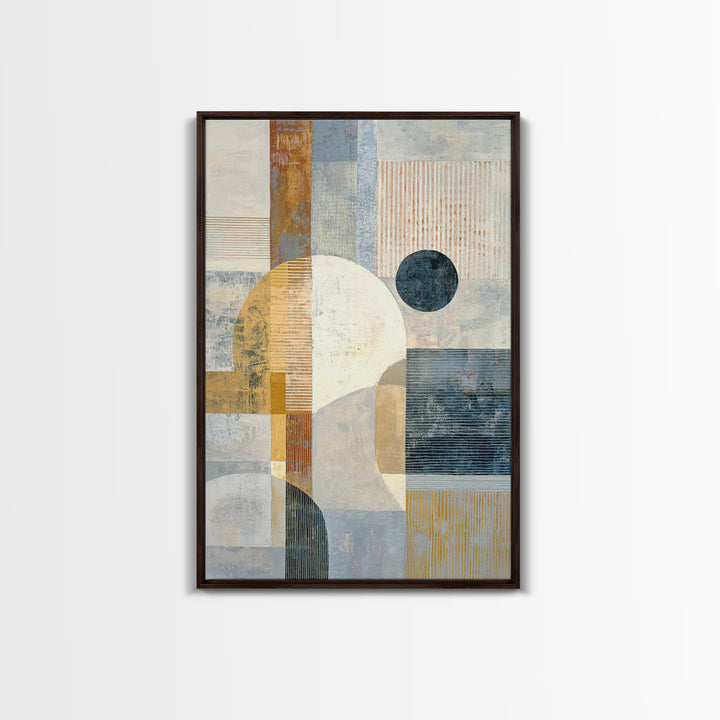 Single Black Circle on Warm Ivory Ground Canvas Print, Minimalist Art, Canvas Tote Bag, Living Room Decor, Minimal, Boho Decor, MIN-2x3-33
