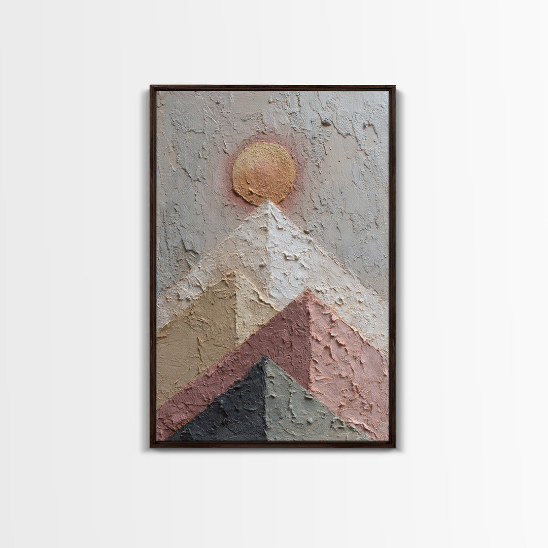 Thin Line Mountain Framed Canvas Print, Minimalist Art, Minimalist, Living Room Decor, Fine Art, Minimal, Black Art, MIN-2x3-34
