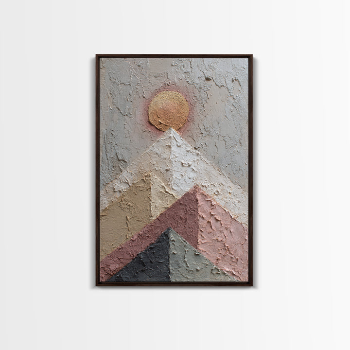 Thin Line Mountain Framed Canvas Print, Minimalist Art, Minimalist, Living Room Decor, Fine Art, Minimal, Black Art, MIN-2x3-34