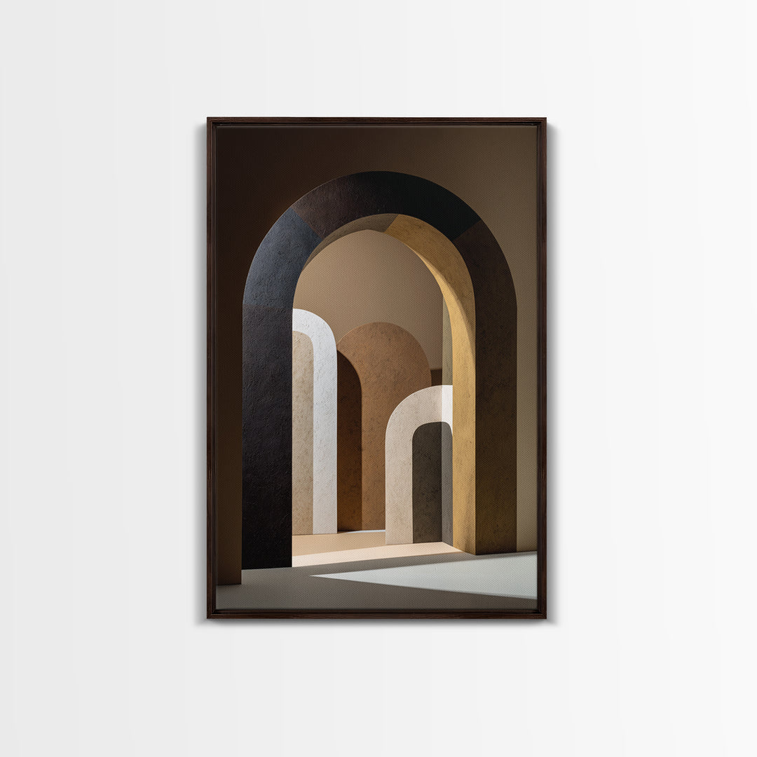 Monochrome Arch and Shadow Composition Canvas Print, Minimalist Art, Contemporary Art, Living Room Decor, Fine Art, Minimal, MIN-2x3-40