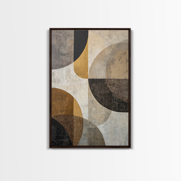 Single Gold Line Curve on Charcoal Canvas Print, Minimalist Art, Movie Poster, Living Room Decor, Abstract Art, Minimal, MIN-2x3-49