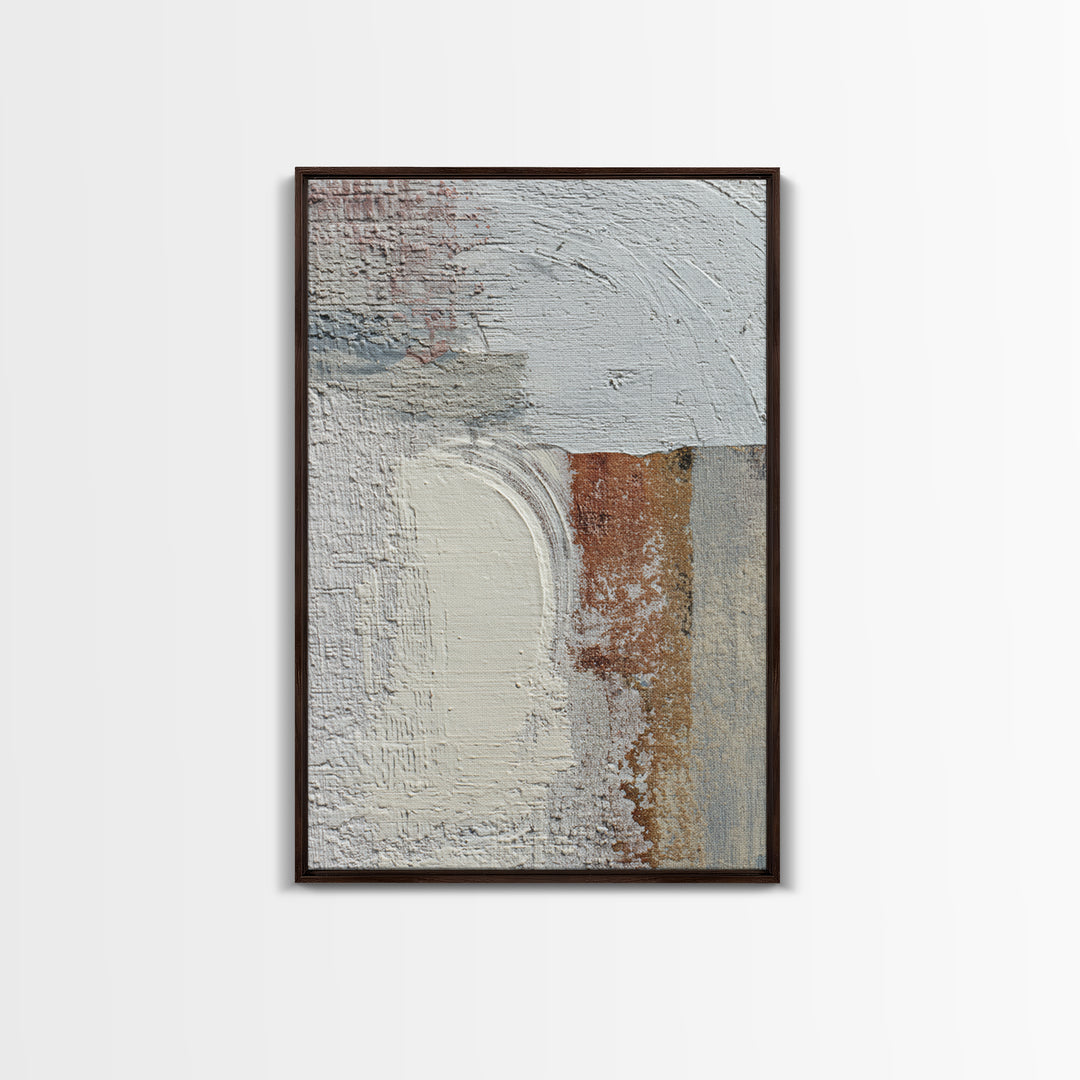 Small Cloud Study Framed Canvas Print, Minimalist Art, Boho, Living Room Decor, Oil Painting, Minimal, Abstract Painting, MIN-2x3-53