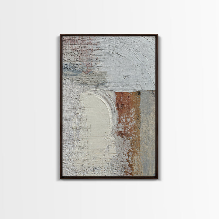 Small Cloud Study Framed Canvas Print, Minimalist Art, Boho, Living Room Decor, Oil Painting, Minimal, Abstract Painting, MIN-2x3-53