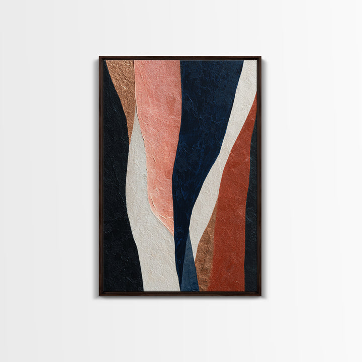 Minimal Abstract Wave Line Framed Canvas Print, Minimalist Art, Digital Print, Living Room Decor, Abstract Art, Minimal, MIN-2x3-69