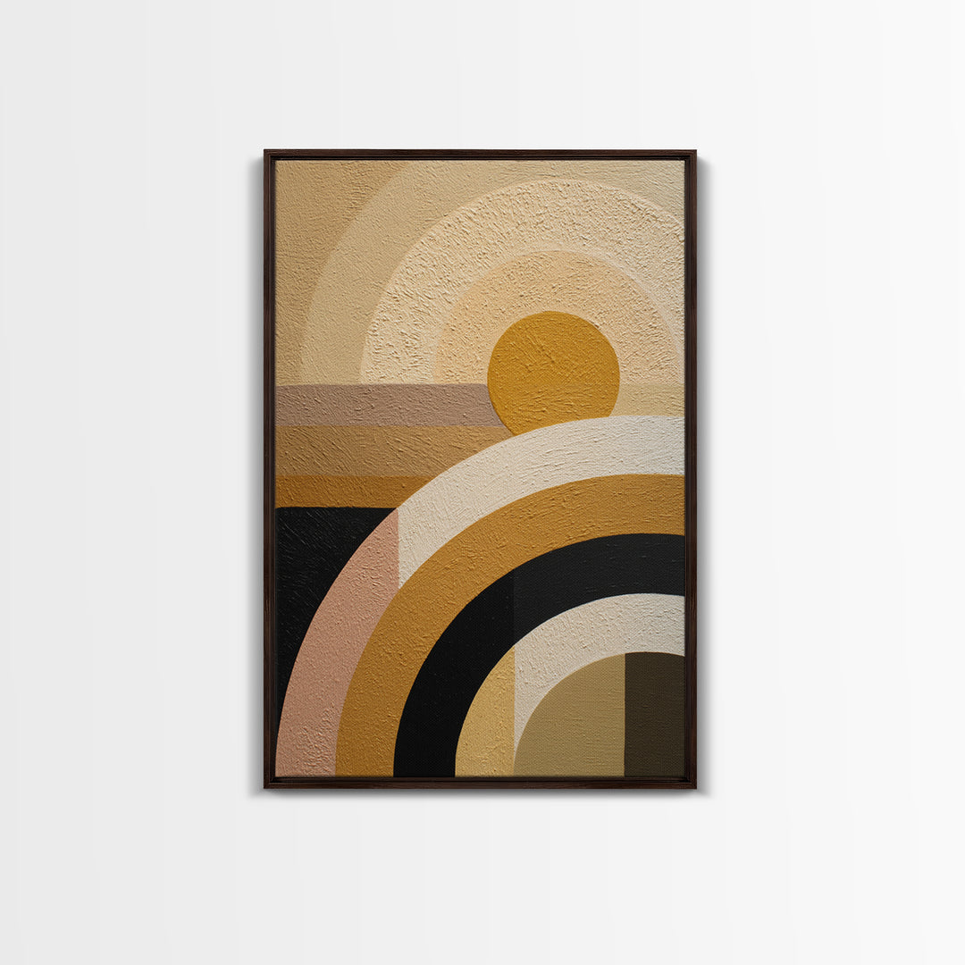 Simple Geometric Sun Canvas Print, Minimalist Art, Black Art, Living Room Decor, Fine Art, Minimal, Minimalist Wall Art, MIN-2x3-71