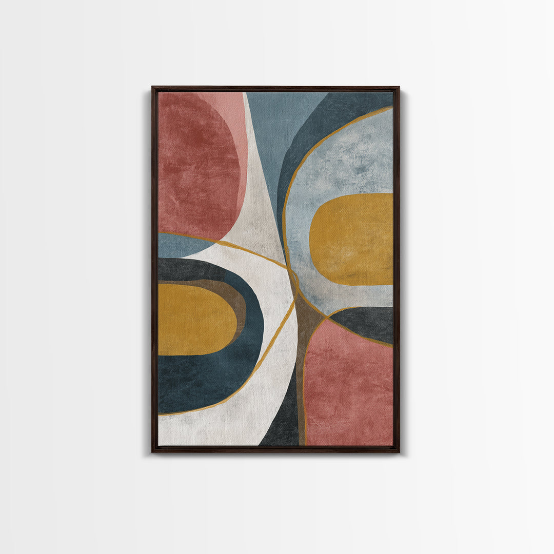 Single Gold Line Curve on Charcoal Framed Canvas Print, Minimalist Art, Printable Art, Living Room Decor, Abstract Art, Minimal, MIN-2x3-73