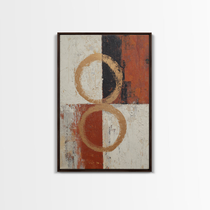 Single Brushstroke Circle Framed Canvas Print, Minimalist Art, Printables, Living Room Decor, Fine Art, Minimal, Boho Wall Art, MIN-2x3-78
