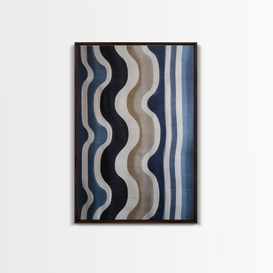 Minimal Abstract Wave Line Framed Canvas Print, Minimalist Art, Digital Print, Living Room Decor, Abstract Art, Minimal, MIN-2x3-93
