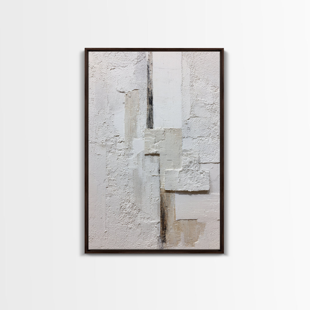 White on White Plaster Texture Study Canvas Print, Minimalist Art, Digital Print, Living Room Decor, Fine Art, Minimal, MIN-2x3-96