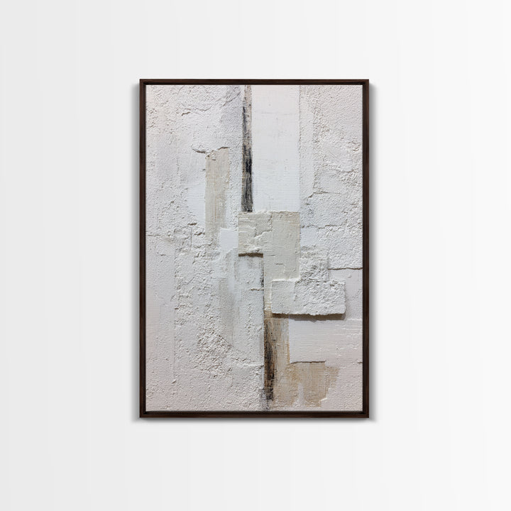 White on White Plaster Texture Study Canvas Print, Minimalist Art, Digital Print, Living Room Decor, Fine Art, Minimal, MIN-2x3-96