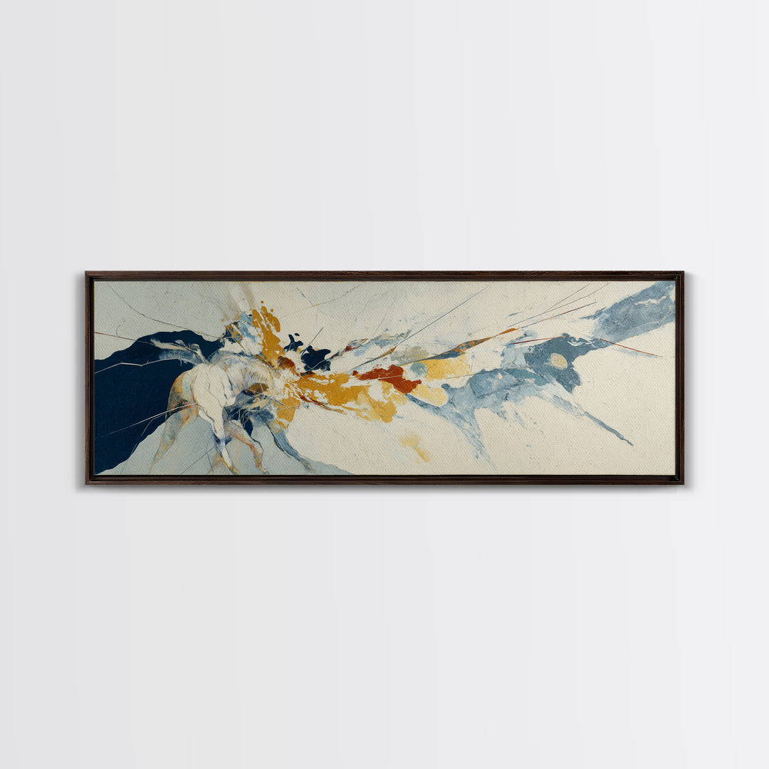 Minimal Horse Contour Framed Canvas Print, Minimalist Art, Digital Prints, Living Room Decor, Fine Art, Minimal, Printable Art, MIN-3x1-10