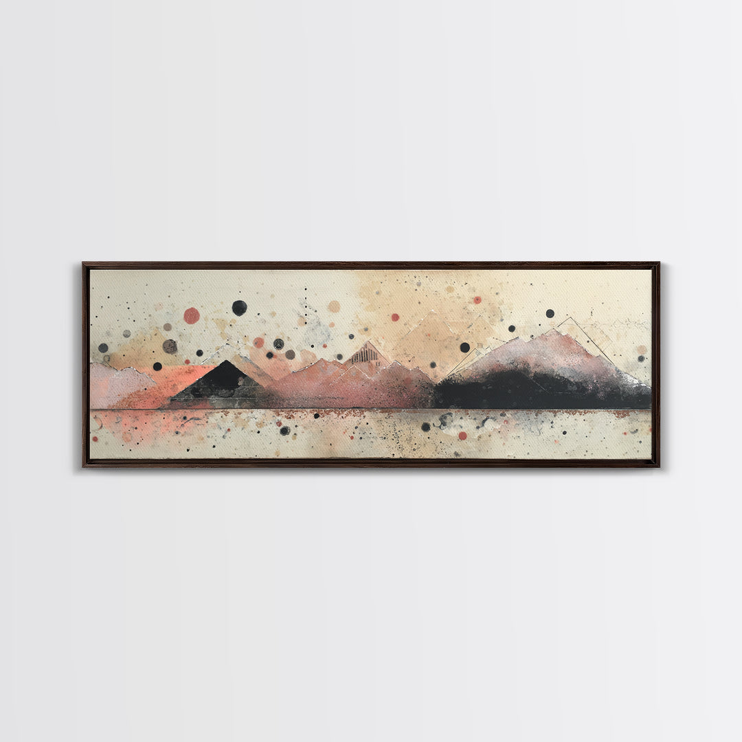 Thin Line Mountain Framed Canvas Print, Minimalist Art, Movie Poster, Living Room Decor, Fine Art, Minimal, Modern Wall Art, MIN-3x1-18