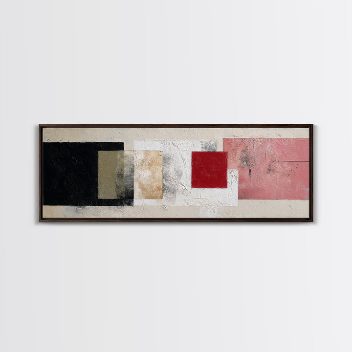 One Red Square Balanced Framed Canvas Print, Minimalist Art, Printables, Living Room Decor, Fine Art, Minimal, Boho Wall Art, MIN-3x1-2