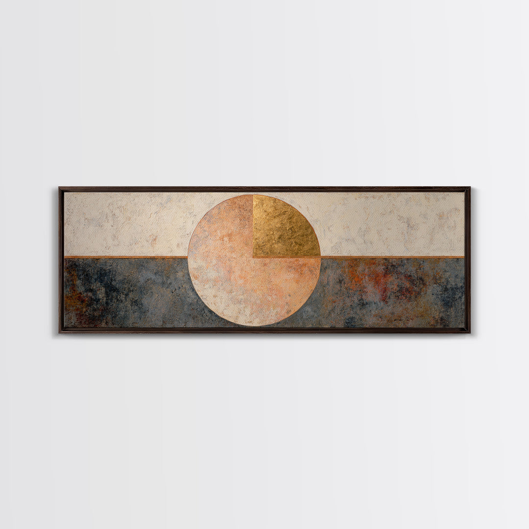 Minimal Moon over a Pale Ocean Canvas Print, Minimalist Art, Modern Wall Art, Living Room Decor, Fine Art, Minimal, MIN-3x1-25