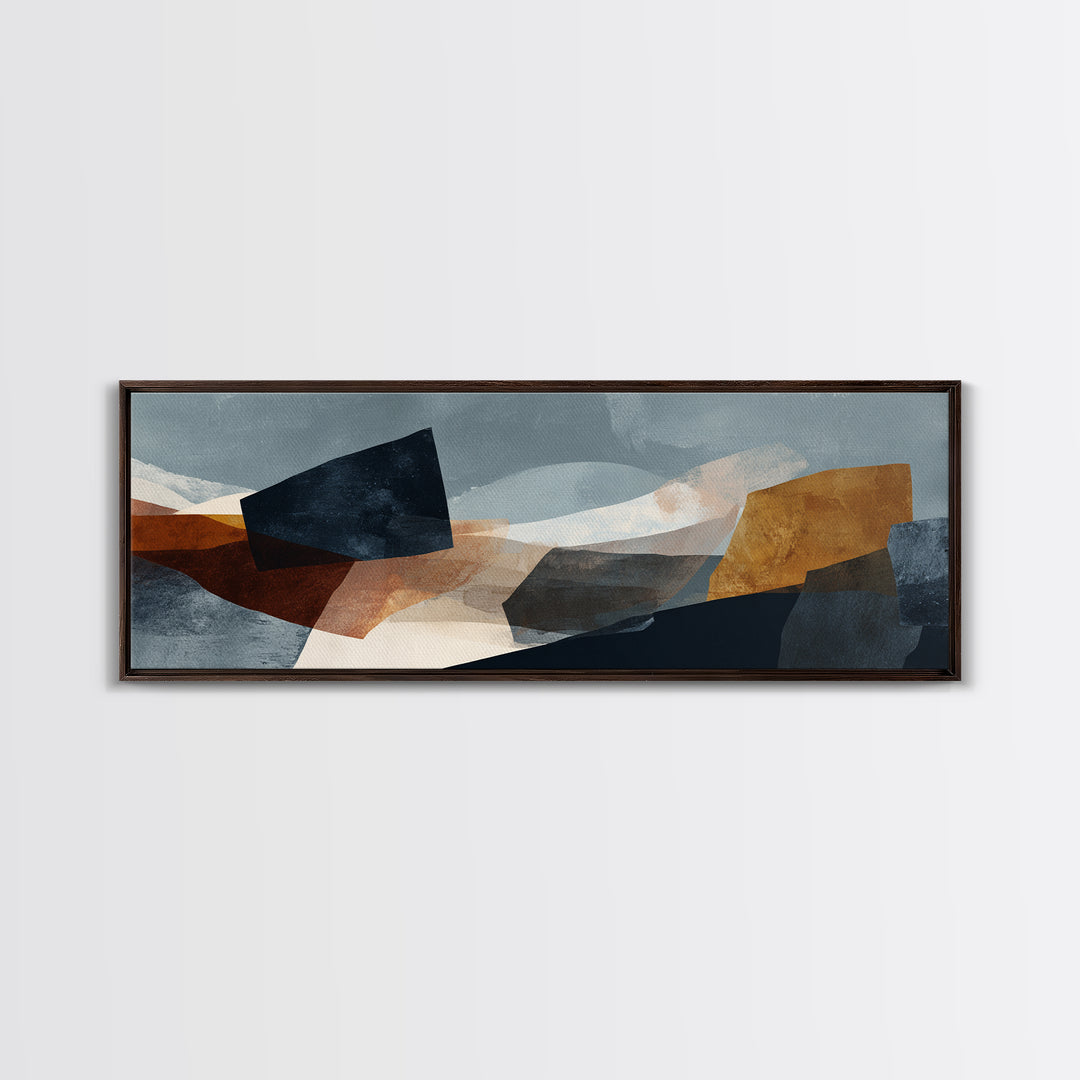 Quiet Stone Stack Framed Canvas Print, Minimalist Art, Art Print, Living Room Decor, Fine Art, Minimal, Abstract Wall Art, MIN-3x1-51