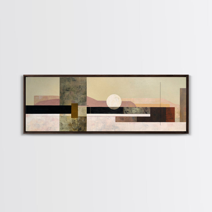 Simple Geometric Sun Framed Canvas Print, Minimalist Art, Art, Living Room Decor, Fine Art, Minimal, Canvas Tote Bag, MIN-3x1-55