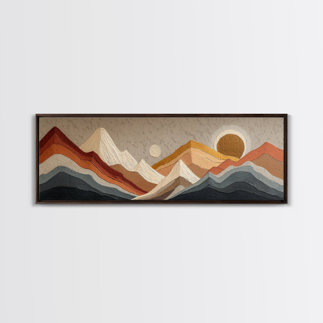Thin Line Mountain Canvas Print, Minimalist Art, Printable Art, Living Room Decor, Minimal, Neutral Decor, Modern Decor, MIN-3x1-66