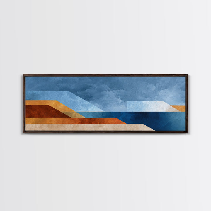 Simple Blue Horizon Canvas Print, Minimalist Art, Wall Art, Living Room Decor, Fine Art, Minimal, Large Wall Art, Movie Poster, MIN-3x1-70