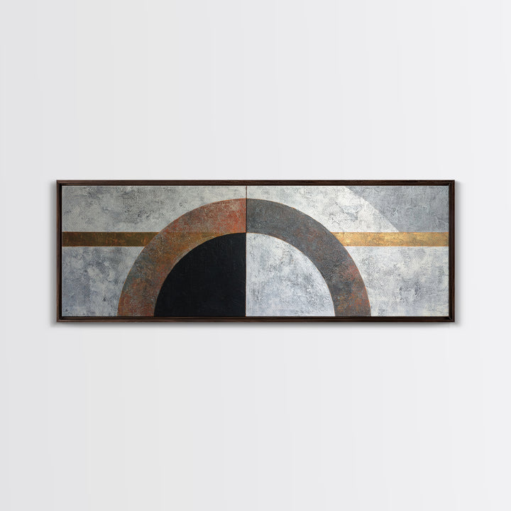 Monochrome Arch and Shadow Composition Framed Canvas Print, Minimalist Art, Poster, Living Room Decor, Fine Art, Minimal, MIN-3x1-72