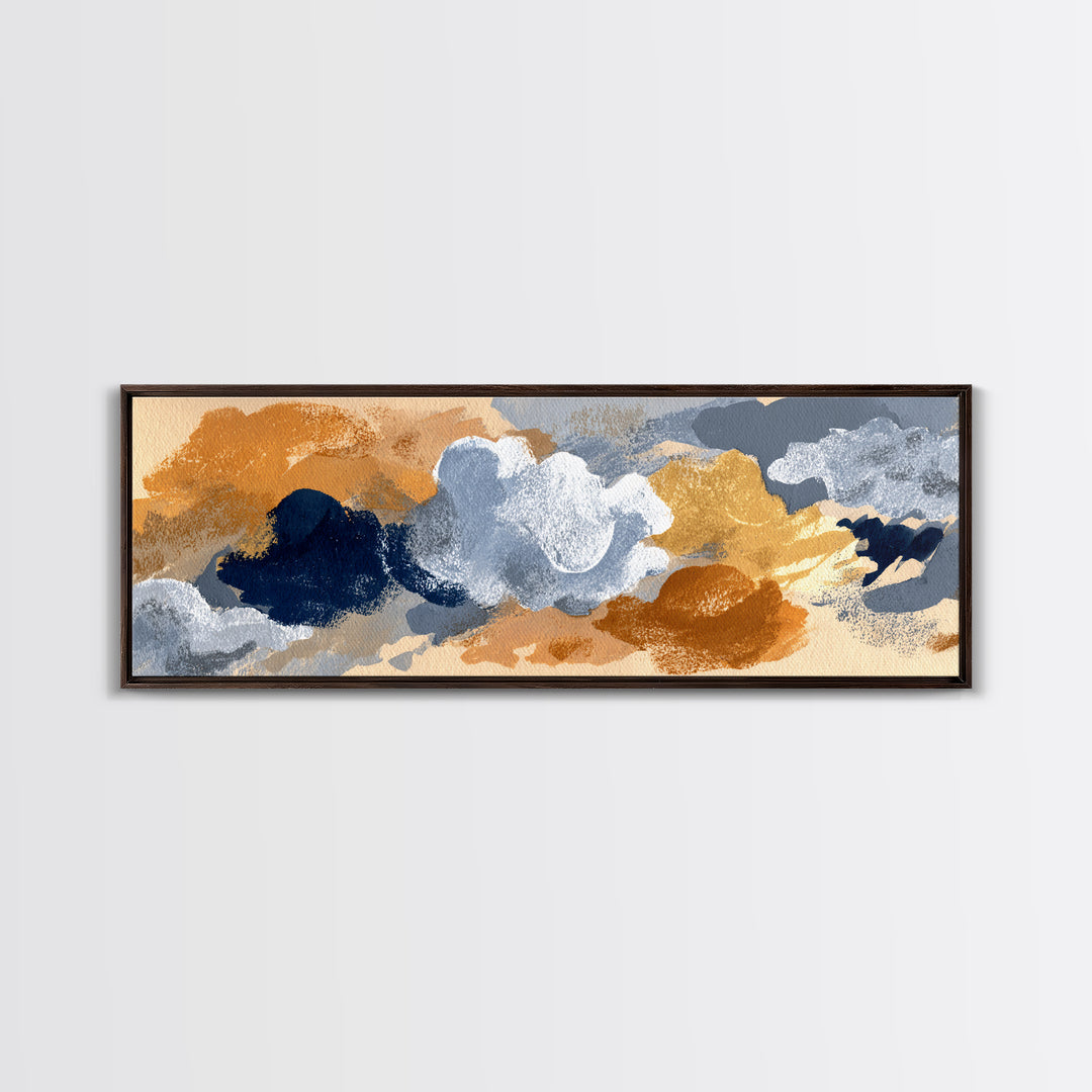 Small Cloud Study Canvas Print, Minimalist Art, Modern Art, Living Room Decor, Oil Painting, Minimal, Minimalist Decor, MIN-3x1-85