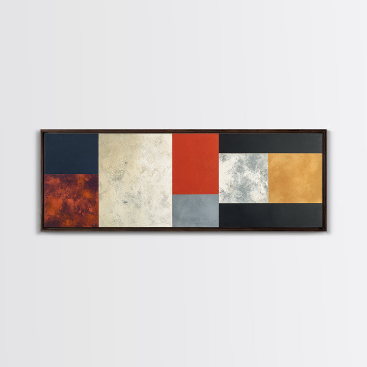 One Red Square Balanced Canvas Print, Minimalist Art, Abstract Painting, Living Room Decor, Fine Art, Minimal, MIN-3x1-98