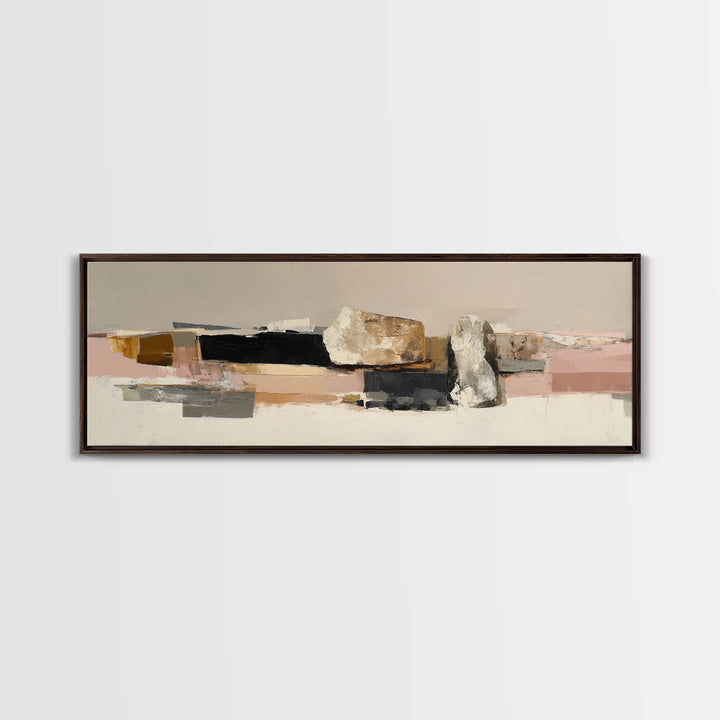 Quiet Stone Stack Framed Canvas Print, Minimalist Art, Art Print, Living Room Decor, Fine Art, Minimal, Abstract Wall Art, MIN-3x1-99
