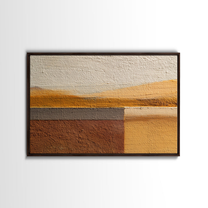 Calm Rectangle Composition Framed Canvas Print, Minimalist Art, Wall Art, Living Room Decor, Oil Painting, Minimal, MIN-3x2-100