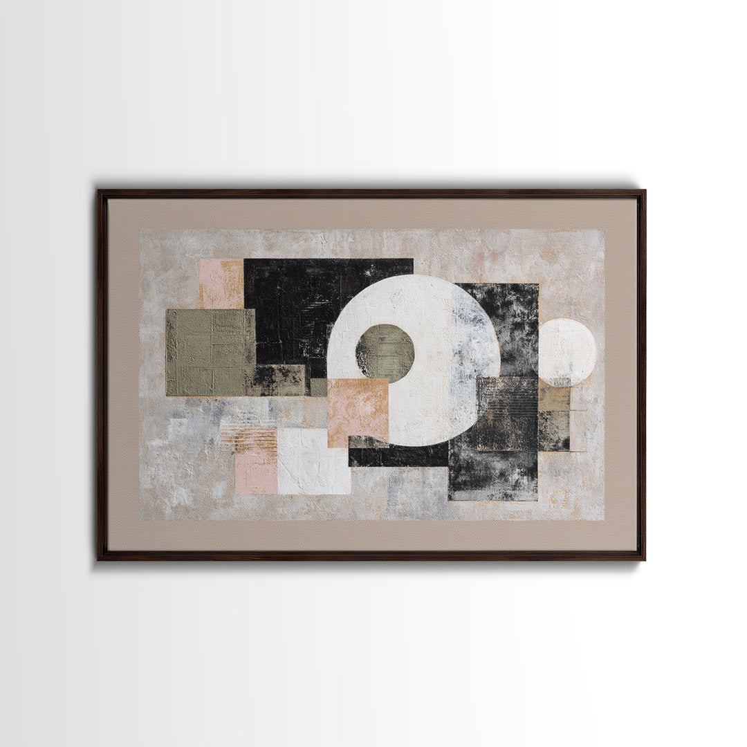 Monochrome Arch and Shadow Composition Canvas Print, Minimalist Art, Boho Wall Art, Living Room Decor, Fine Art, Minimal, MIN-3x2-12