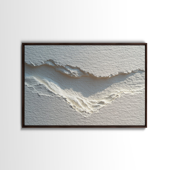 White on White Plaster Texture Study Framed Canvas Print, Minimalist Art, Unique Wall Art, Living Room Decor, Fine Art, Minimal, MIN-3x2-20