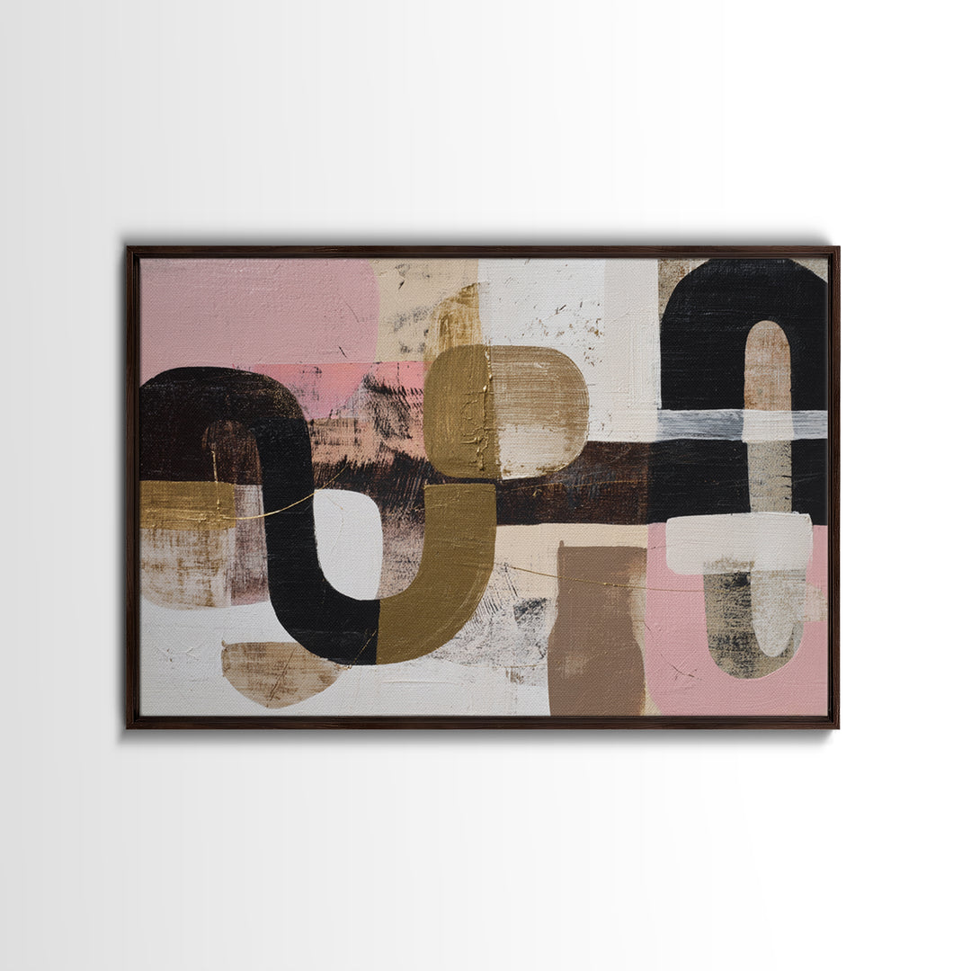 Single Gold Line Curve on Charcoal Canvas Print, Minimalist Art, Japanese Wall Art, Living Room Decor, Abstract Art, Minimal, MIN-3x2-21
