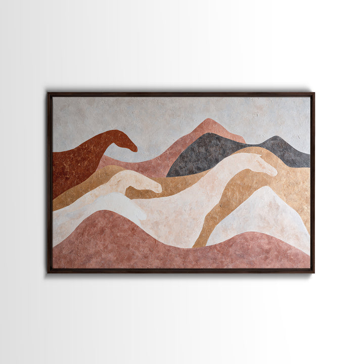 Minimal Horse Contour Canvas Print, Minimalist Art, Boho, Living Room Decor, Oil Painting, Minimal, Abstract Painting, MIN-3x2-22